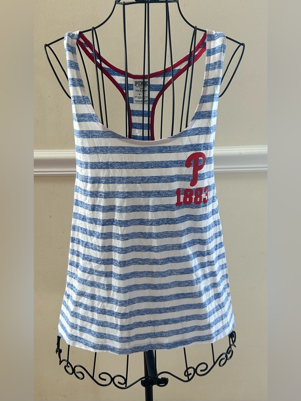 PINK 5th & Ocean Striped Philadelphia Phillies Racerback Tank